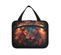Cool Fired Animal Lion Hanging Travel Toiletry Cosmetic Makeup Bag Large Capacity Foldable Storage Wash Bags for Women Girls Bathroom
