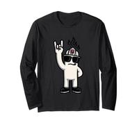Cool Firefighter Mascot Rock Hand Sign Rescue Graphic Fire Long Sleeve T-Shirt