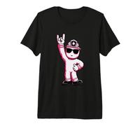 Cool Firefighter Mascot Rock Hand Sign Rescue Graphic Fire Premium T-Shirt
