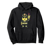 Cool Firefighter Mascot Rock Hand Sign Rescue Graphic Fire Pullover Hoodie