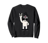 Cool Firefighter Mascot Rock Hand Sign Rescue Graphic Fire Sweatshirt