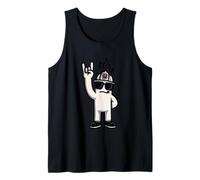 Cool Firefighter Mascot Rock Hand Sign Rescue Graphic Fire Tank Top
