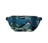 Cool Fish Penguin Large Fanny Pack,Gifts for Enjoy Sports Festival Workout Traveling Running Casual