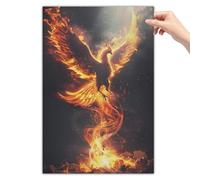 Cool Flamebird Fantasy Rebirth Bird Phoenix Rising Poster Canvas Art Wall Decor Posters & Prints Paintings for Bedroom Living Room Decor for Mens Women Framed Unframed 12x18inch(30x45cm)