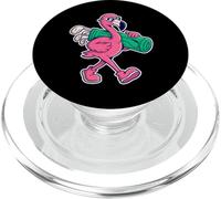 Cool Flamingo Golfer With Golf Bag Cartoon PopSockets PopGrip for MagSafe