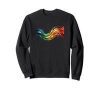 Cool Fluid Rainbow Paint Wave - Abstract Splatter Art Sweatshirt