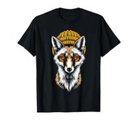 Cool Fox Beanie Hat Urban Animal Design T-Shirt
