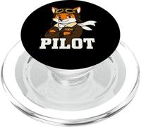 Cool Fox Pilot Aviation Animal Graphic PopSockets PopGrip for MagSafe