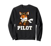 Cool Fox Pilot Aviation Animal Graphic Sweatshirt