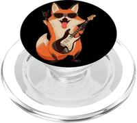 Cool Fox Rock Music Guitar Player Vintage Style Design PopSockets PopGrip for MagSafe