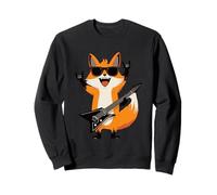 Cool Fox Rockstar Guitar Player Funny Animal Design Sweatshirt