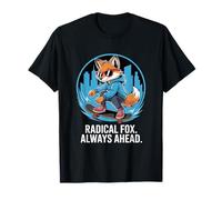 Cool Fox Skateboarder City Skater Urban Design T-Shirt