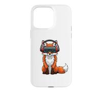 Cool Fox VR Gamer Design with Headset Case for iPhone 15 Pro Max