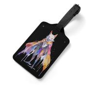 Cool Fox1 PU Luggage Tag with Name ID Card for Suitcase Bag Labels Travel Essentials