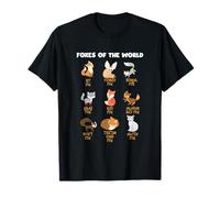 Cool Foxes Of The World Present Cute Fox Animal Lover T-Shirt