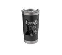 Cool Frenchie Dog with Cigarette Attitude Stainless Steel Insulated Tumbler