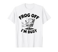 Cool Frog on Office Chair Frog Off Funny T-Shirt