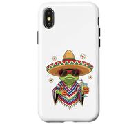 Cool Frog Sombrero Poncho Tropical Drink Fiesta Case for iPhone X/XS