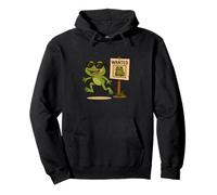 Cool Frog Wanted Sign Funny Outlaw Amphibian Sunglasses Pullover Hoodie