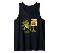 Cool Frog Wanted Sign Funny Outlaw Amphibian Sunglasses Tank Top