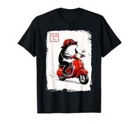 Cool Frog with Red Sunglasses Driving Scooter Japanese Ink T-Shirt