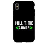 Cool Full Time Coder - Coder Gift For Coders Case for iPhone X/XS