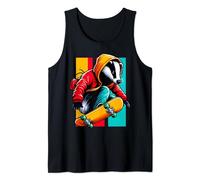 Cool Funky Badger Skateboarding Illustration Art Tank Top