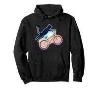 Cool & Funny Flying Cat Riding BMX Bike Art for BMX Lovers Pullover Hoodie
