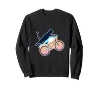 Cool & Funny Flying Cat Riding BMX Bike Art for BMX Lovers Sweatshirt