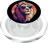Cool funny Lion Wearing Sunglasses PopSockets PopGrip for MagSafe