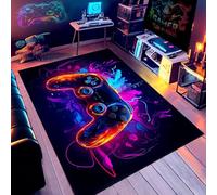 Cool Gaming Rug, Gamer Carpet Boys Room Decor, Gamepad Controller Player Rug, Non-Slip Decoration Carpet in Game Area, Controller Game Carpet for Rooms and Sofas