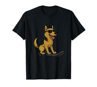 Cool German Shepherd Dog Snowboard Sunglasses T-Shirt