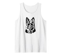 Cool German Shepherd Dog with Sunglasses Cool Black Shepherd Tank Top