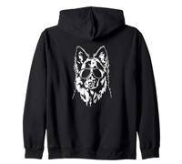 Cool German Shepherd Dog with Sunglasses cool Black Shepherd Zip Hoodie