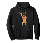 Cool German Shepherd Rock Hand Sign Punk Dog Graphic With Pullover Hoodie