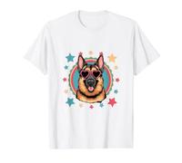 Cool German Shepherd with Sunglasses Value Graphic T-Shirt, Men, White, M