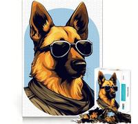 Cool German Sheppard 1000 Piece Jigsaw Puzzles for Teenagers Jigsaw Logic Boost, Snug Connection, Home Fun, Birthday Idea (38x26cm)