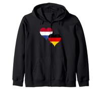 Cool Germany Netherlands Flag Proud German Dutch Fan Pride Zip Hoodie