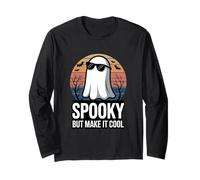 Cool Ghost Halloween Spooky But Make It Cool Retro Long Sleeve T-Shirt