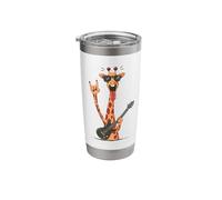 Cool Giraffe Guitar Player Funny Rock Music Design Stainless Steel Insulated Tumbler