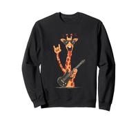 Cool Giraffe Guitar Player Funny Rock Music Design Sweatshirt