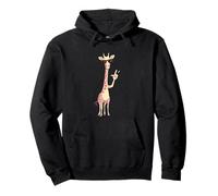 Cool Giraffe Pointing Finger Sunglasses Safari Graphic Icon Pullover Hoodie
