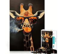Cool Giraffe with Shades Jigsaw Puzzle for Teenagers 1000 Pieces Mental Boost, Clean Cut, Fun Challenge, Birthday Present (38x26cm)
