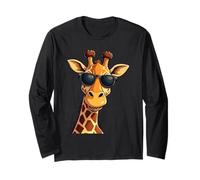 Cool Giraffe with Sunglasses Summer Safari Zoo Animal Retro Long Sleeve T-Shirt