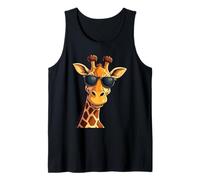 Cool Giraffe with Sunglasses Summer Safari Zoo Animal Retro Tank Top