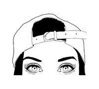 Cool Girl with Cood Vinyl Wall StickersLiving Room Eyelash Wall Decal Bedroom Window Sticker for Beauty Salon Fashion Extra Large - 63x75cm