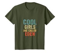 Cool Girls are Called Eden T-Shirt, Youth, Olive Green, X-Small