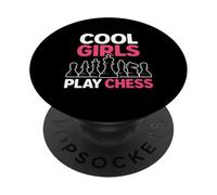 Cool Girls Play Chess Player PopSockets Adhesive PopGrip