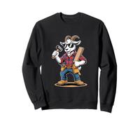 Cool Goat Carpenter Lumberjack Builder Cartoon Sweatshirt