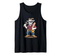 Cool Goat Carpenter Lumberjack Builder Cartoon Tank Top